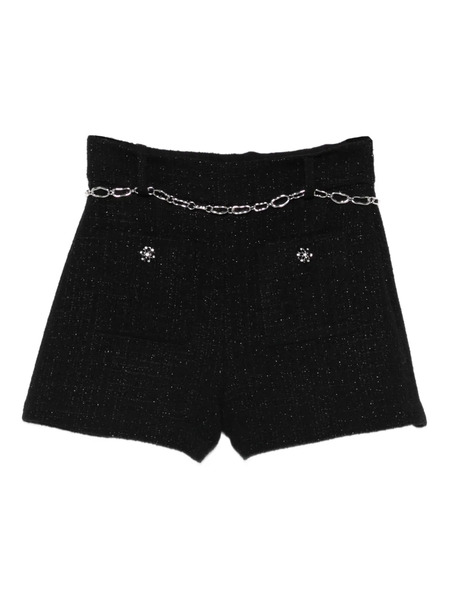  Maje Chain-belted Short Shorts - Black 