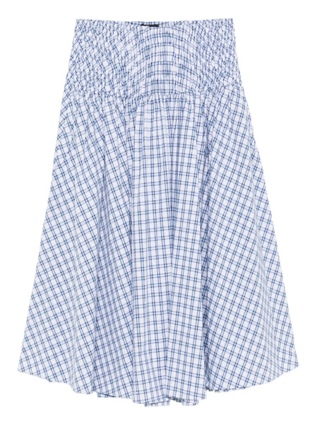  Maje Check-pattern A-line Midi Skirt - White 