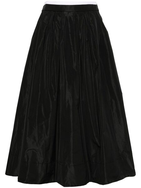  Maje Contrast-waistband Midi Skirt - Black 