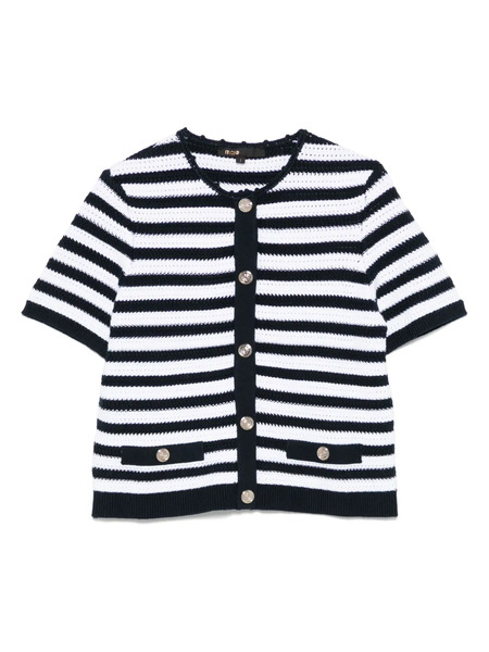  Maje Cropped Crochet Cardigan - White 