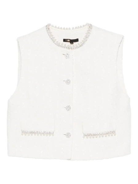  Maje Crystal-embellished Vest - Neutrals 