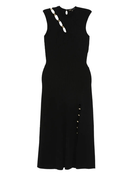  Maje Cut-out Buttoned-knitted Midi Dress - Black 