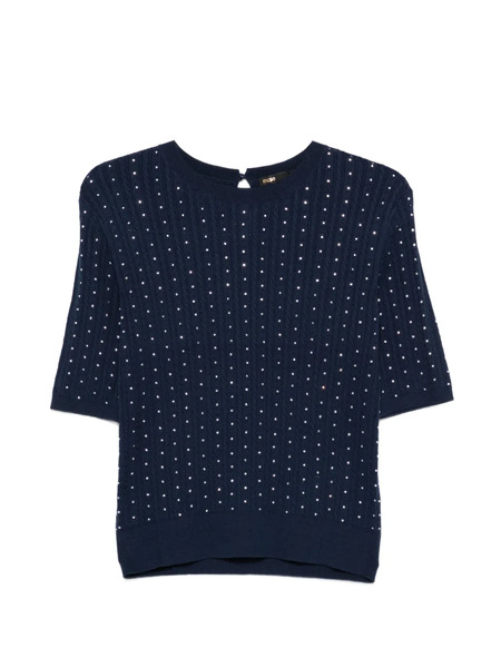  Maje Embellished Crew-neck T-shirt - Blue 