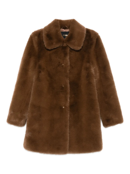  Maje Faux-fur Buttoned Coat - Brown 