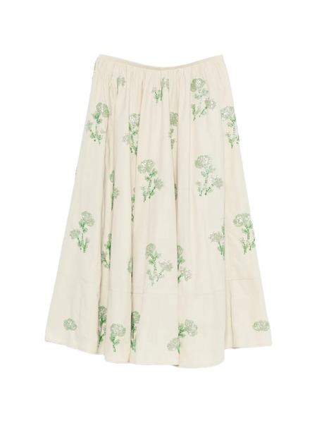  Maje Floral A-line Midi Skirt - Neutrals 