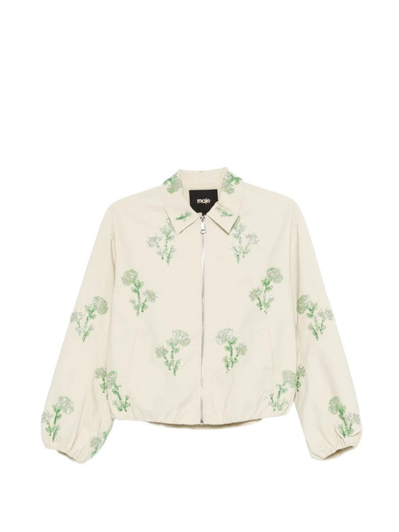  Maje Floral Zip Jacket - Neutrals 