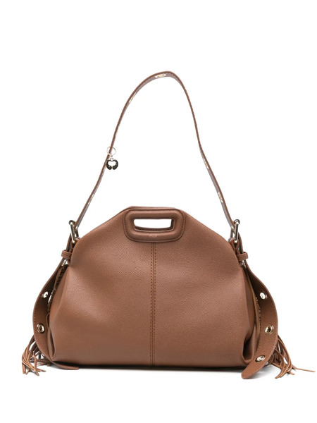  Maje Fringed Leather Tote Bag - Brown 