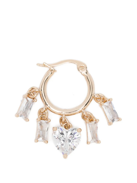  Maje Heart Zirconia Brass Earrings - Gold 