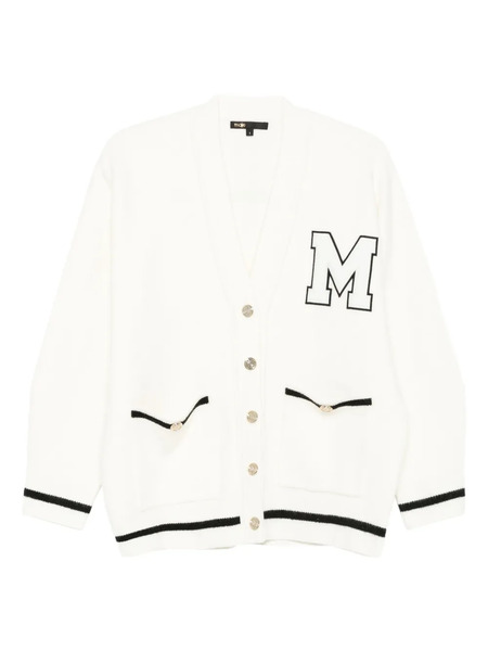  Maje Initial-embellished Cardigan - White 
