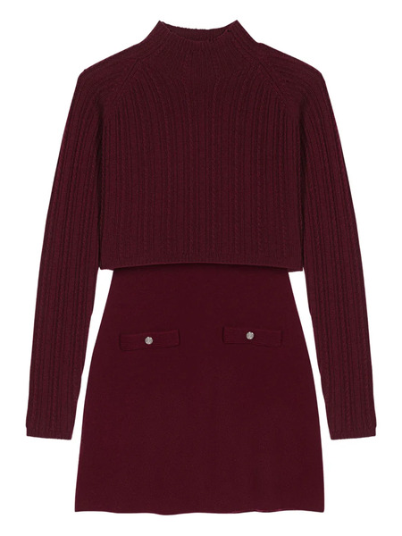  Maje Layered Mini Sweater Dress 