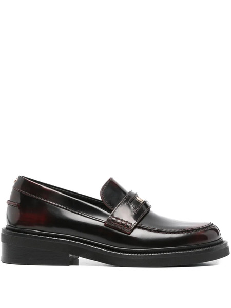  Maje Leather Clover-medallion Loafers - Red 