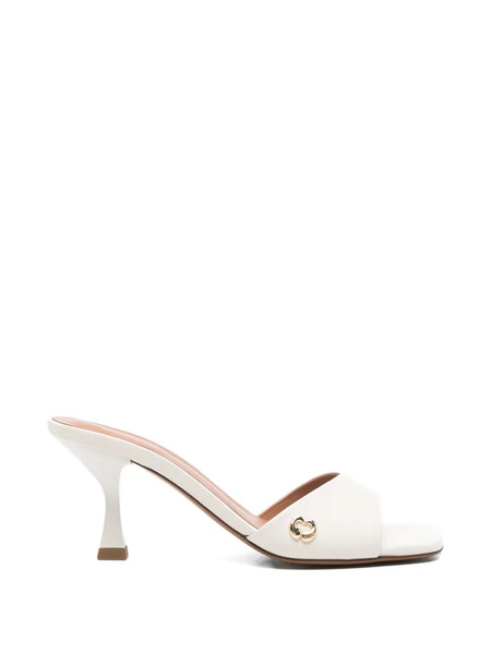  Maje Logo Embellishment Heeled Sandals - White 