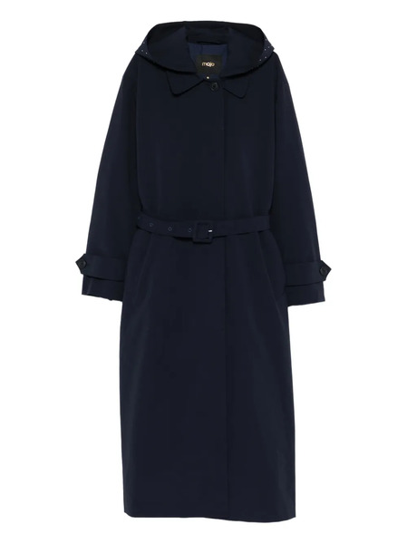  Maje Logo-embossed Coat - Blue 