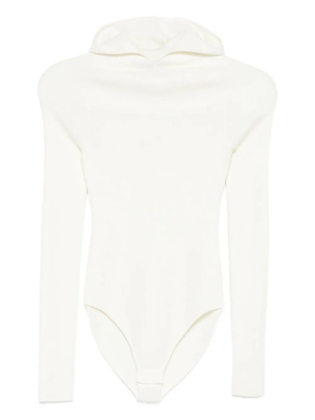  Maje Long-sleeved Hooded Bodysuit - Neutrals 