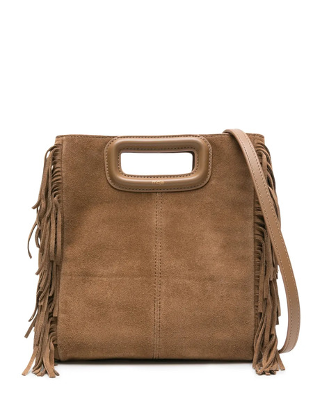  Maje M Fringed Suede Tote Bag - Brown 