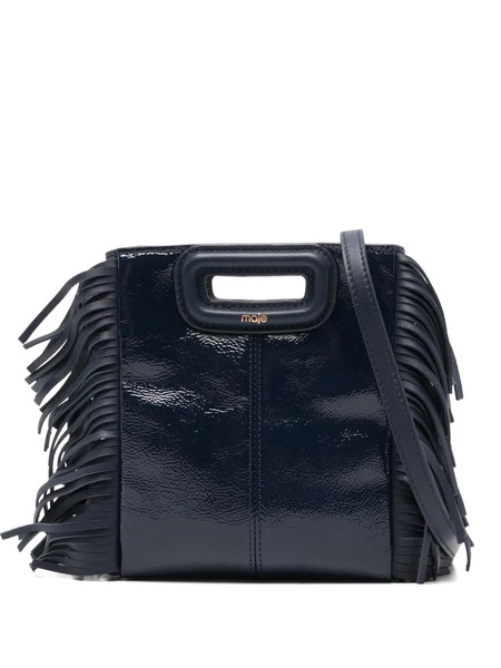  Maje Mini Fringe Handle Cross Body Bag - Blue 