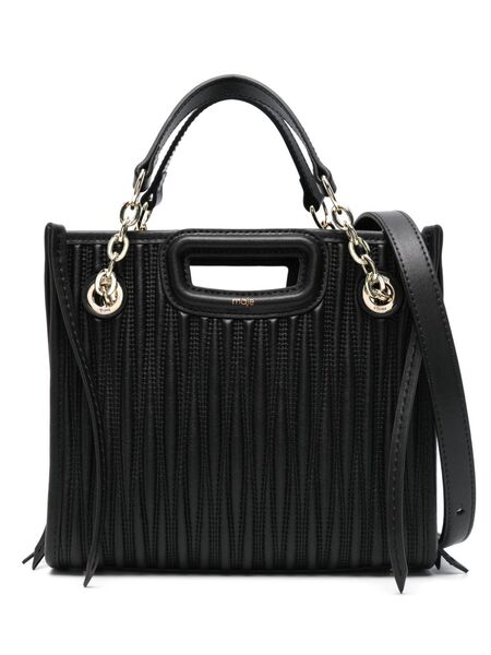  Maje Mini Quilted Leather Tote Bag - Black 