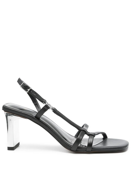  Maje 80mm Leather Sandals - Black 