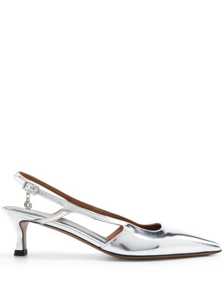  Maje 55mm Metallic Slingback Pumps - Silver 