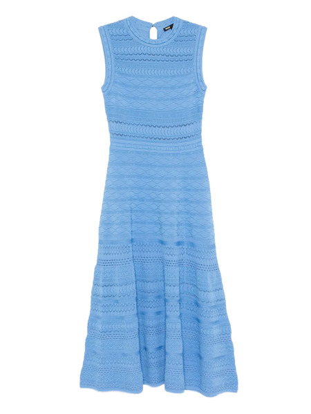  Maje Openwork Knitted Dress - Blue 