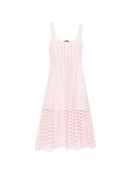  Maje Openwork Midi Dress - Pink 