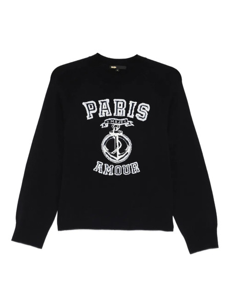 Maje Paris Motif Sweatshirt - Blue 