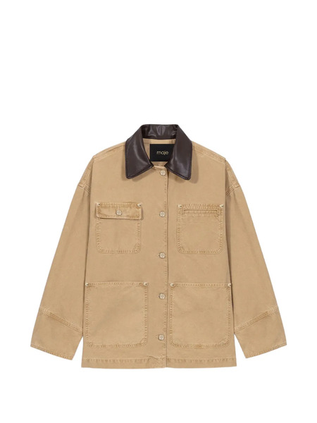  Maje Patch-pocket Denim Jacket - Neutrals 