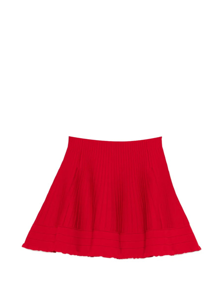  Maje Pleated Knitted Mini Skirt - Red 