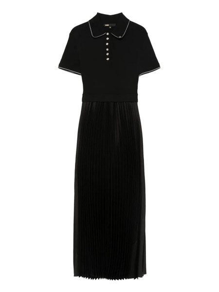  Maje Pleated Polo Dress - Black 
