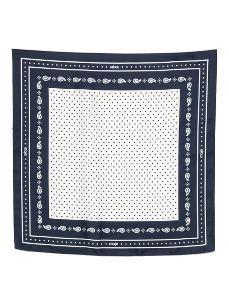  Maje Polka-dot Silk Scarf - Blue 