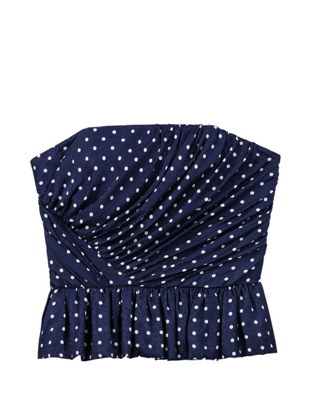  Maje Polka-dot Strapless Blouse - Blue 