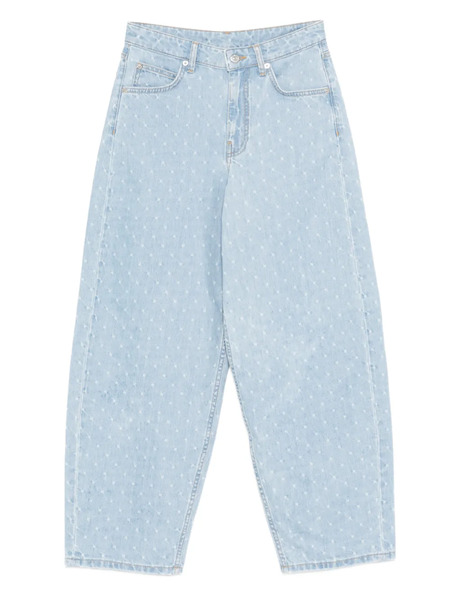  Maje Printed Cotton Wide-leg Jeans - Blue 