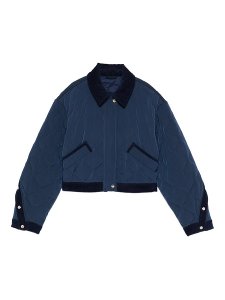  Maje Quilted Button Jacket - Blue 