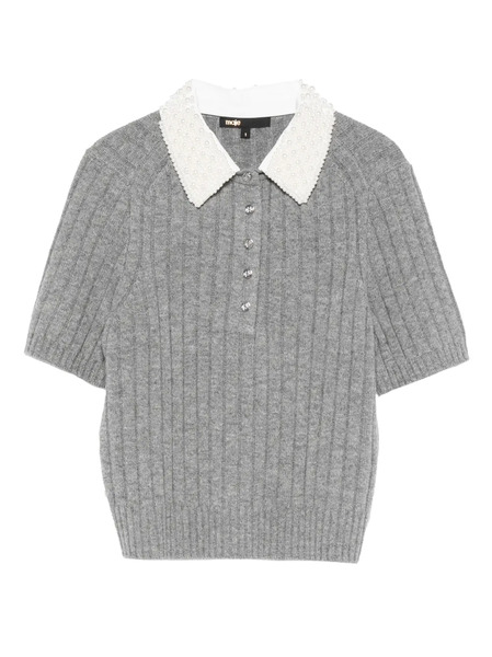  Maje Removable-collar Sweatshirt - Grey 