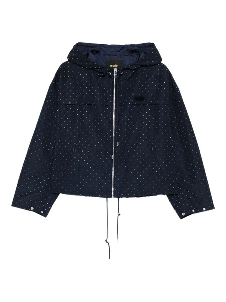  Maje Rhinestone-embellished Hooded Jacket - Blue 