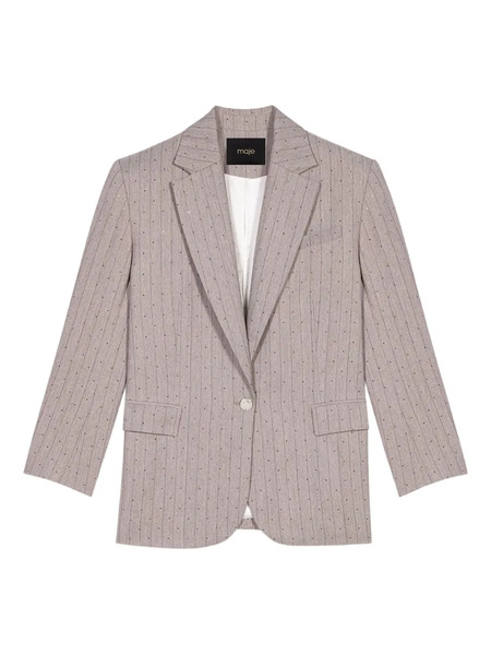  Maje Rhinestone Suit Jacket - Grey 