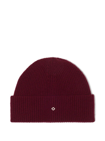  Maje Ribbed Embellished Beanie Hat - Red 