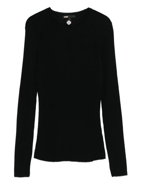  Maje Ribbed Long-sleeve T-shirt - Black 