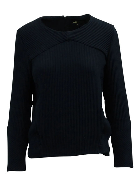  Maje Ribbed Long-sleeve T-shirt - Blue 
