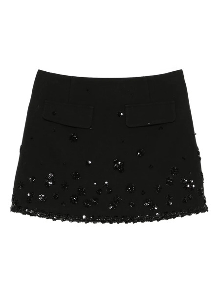  Maje Sequin-embellished Flap-pocket Skirt - Black 