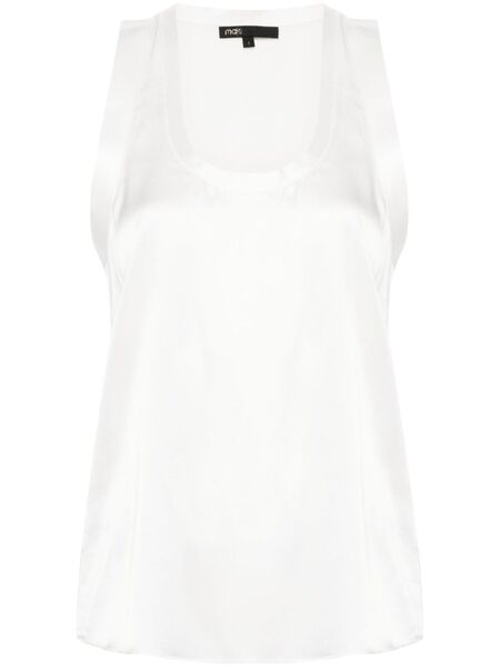  Maje Silk Tank Top - White 