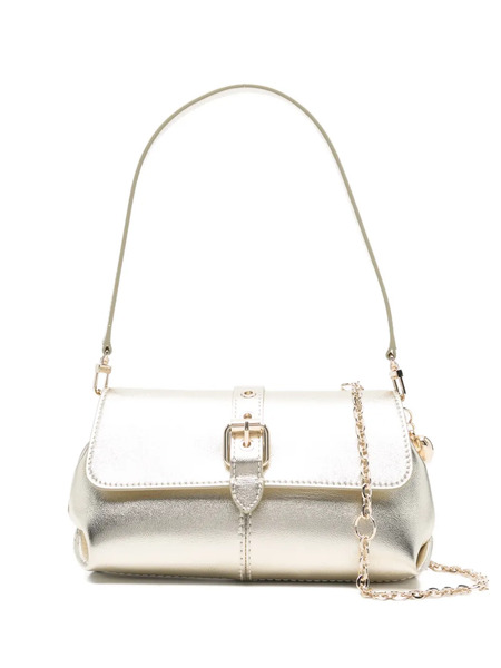  Maje Small Miss Walk Buckle-detail Leather Shoulder Bag - Gold 