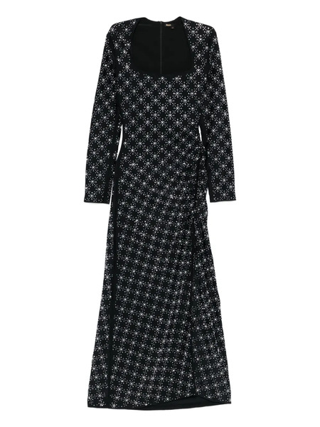  Maje Square-neck Patterned Dress - Black 