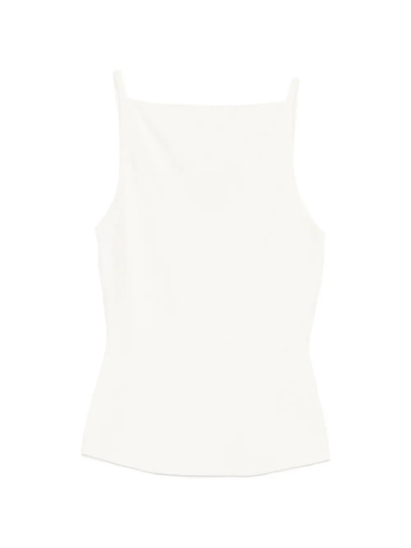  Maje Square-neck Ribbed Top - Neutrals 