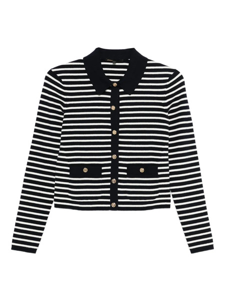  Maje Striped Button Cardigan - Blue 