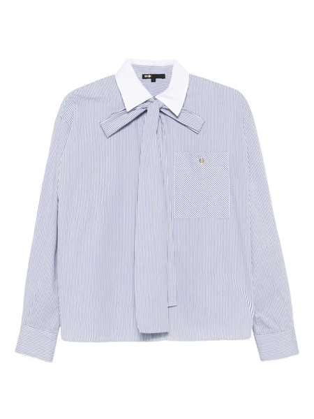  Maje Striped Tie-neck Shirt - Blue 