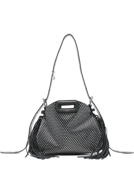  Maje Studded Fringed Shoulder Bag - Black 