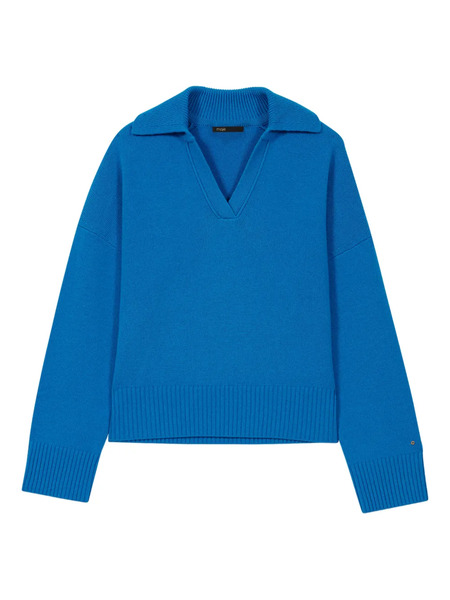  Maje V-neck Collared Sweater - Blue 