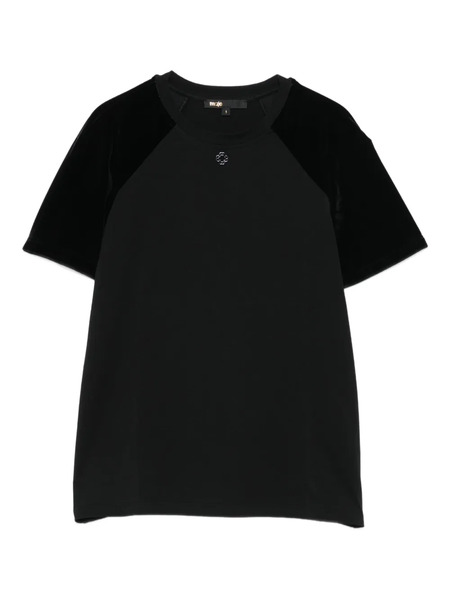  Maje Velvet-panel T-shirt - Green 