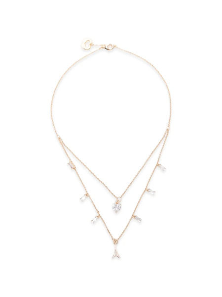  Maje Zirconia Brass Necklace - Gold 